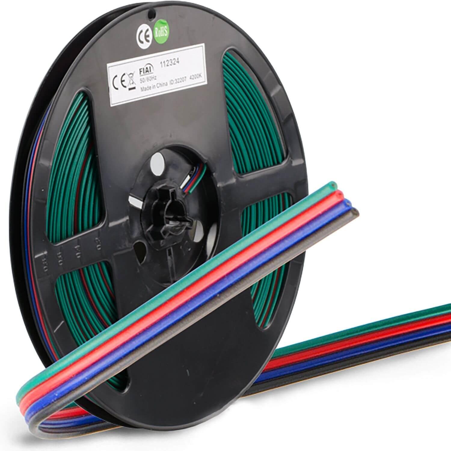Isoled, LED Streifen, Kabel RGB 25m Rolle 4-polig 0.5mm2 H03VH-H AWG20 (2500 cm)