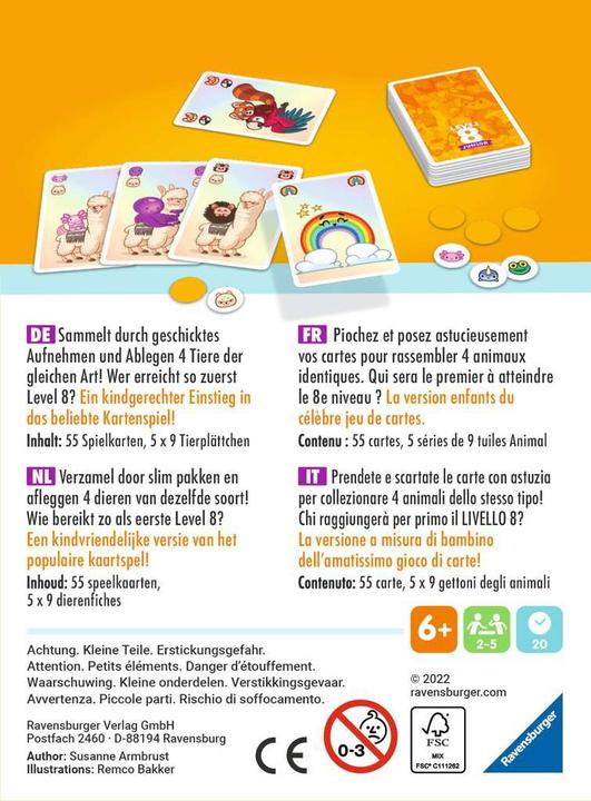 Produktbild Ravensburger Level 8 Junior-Kartenspiel (Französisch, Niederländisch, Deutsch, Italienisch)