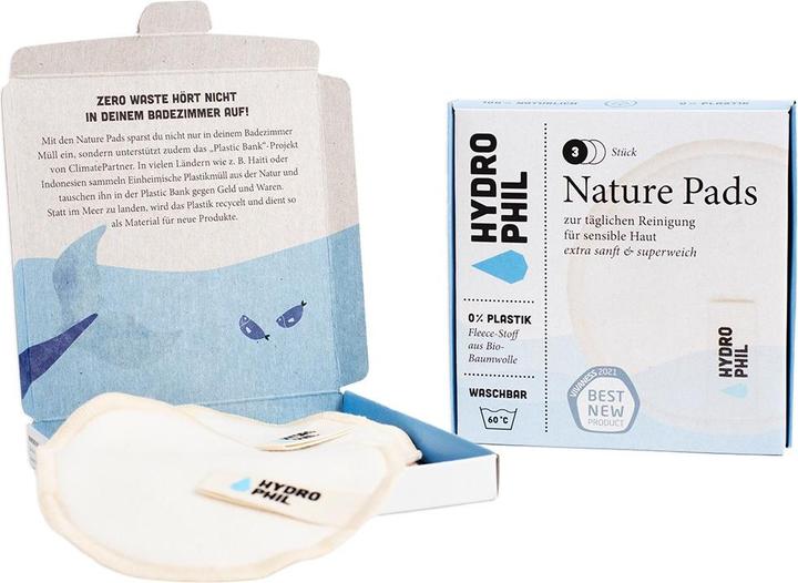 Actual product image Hydrophil Nature Pads for daily cleansing for sensitive skin (Facial cleansing wipes)