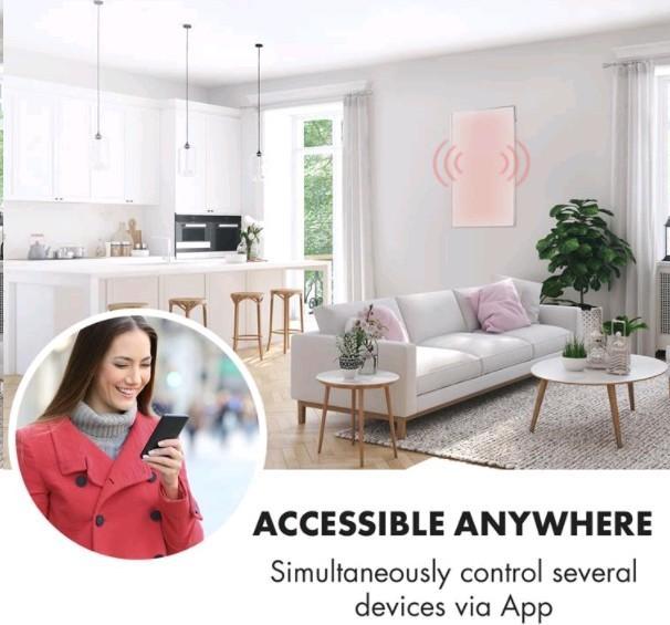 Immagine prodotto Klarstein Wonderwall Smart Infrarood Verwarming elettrico - 60 X 100 Cm - 600W - Ir Comfortheat - (600 W)