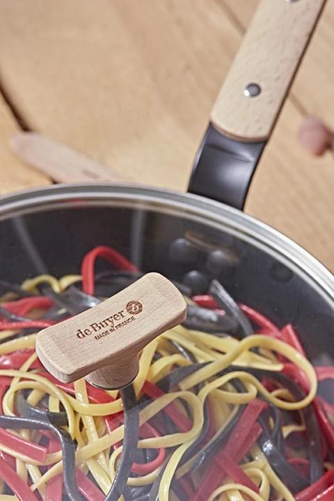 Actual product image de Buyer Glass lid with wooden knob Ø 24cm fits 8780 & 8788 (24 cm, Metal, Glass, Wood)