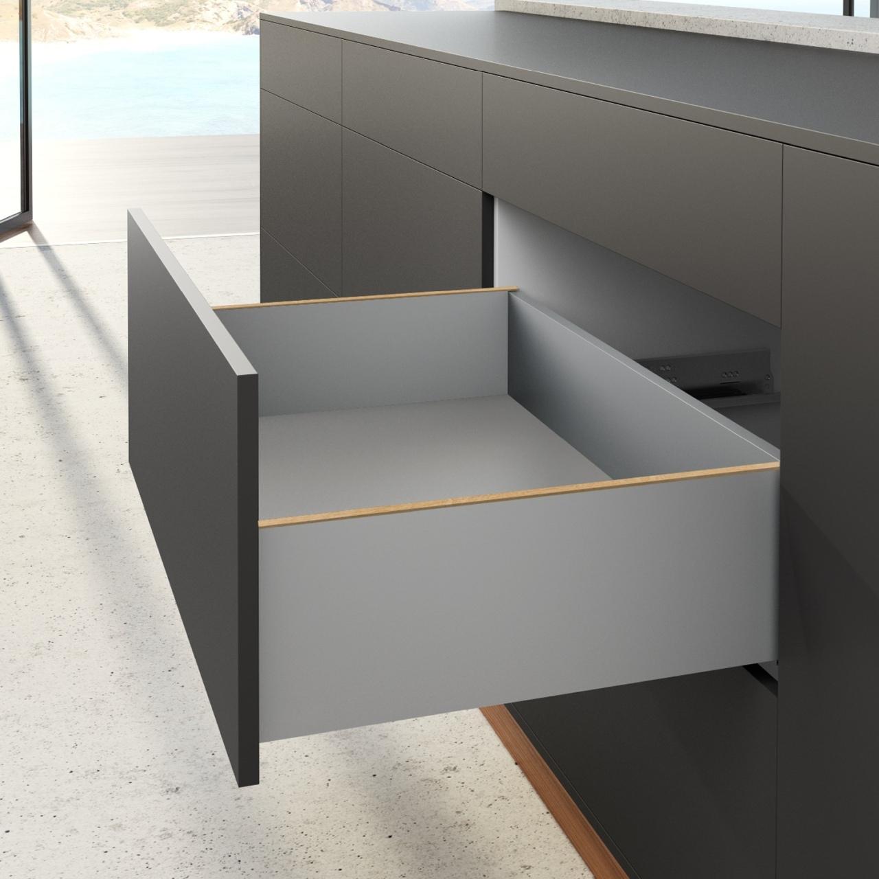 Hettich, Schubladenauszüge, Zargen-Set AvanTech YOU Höhe 187 mm, silber