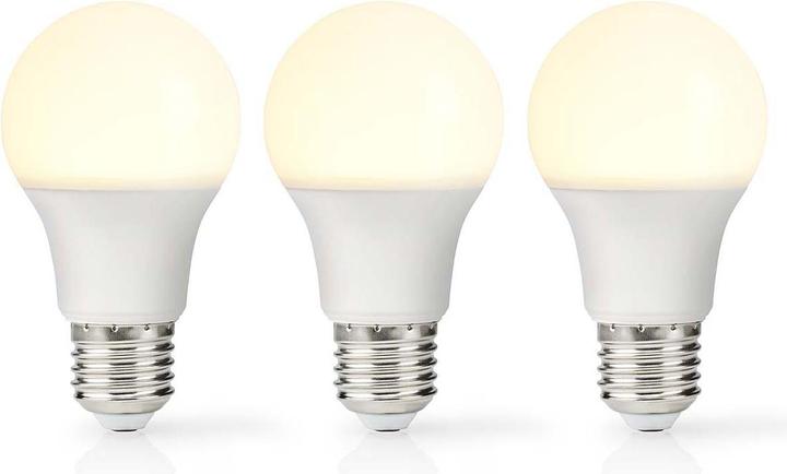 Actual product image Nedis LBE27A601P3 LED lamp E27 A60 4.9 W 470 lm 2700 K Warm white 3 pieces (E27, 470 lm, 3x)