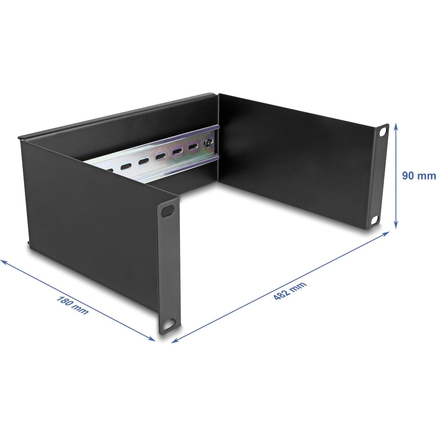 Thumbnail - Delock 25,40cm (10") Hutschienenpanel 2 HE schwarz, Serverschrank Zubehör, Schwarz