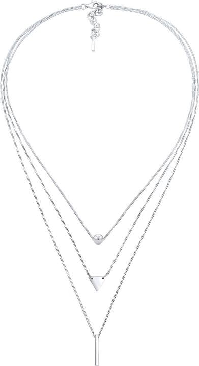 Image du produit Elli Collier Layer Boule Triangle Rectangle Géo 925 Argent (Argent sterling 925, 40 cm)
