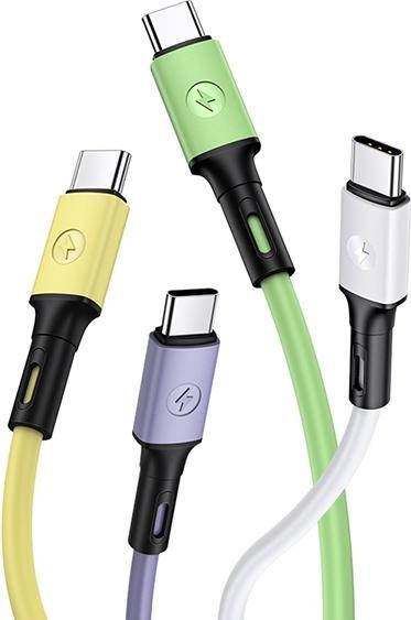 Actual product image Usams Cable U52 USB-C 2A Fast Charge 1m purpurowy/purple SJ436USB04 (US-SJ436) (1 m, USB 3.2 Gen 1)
