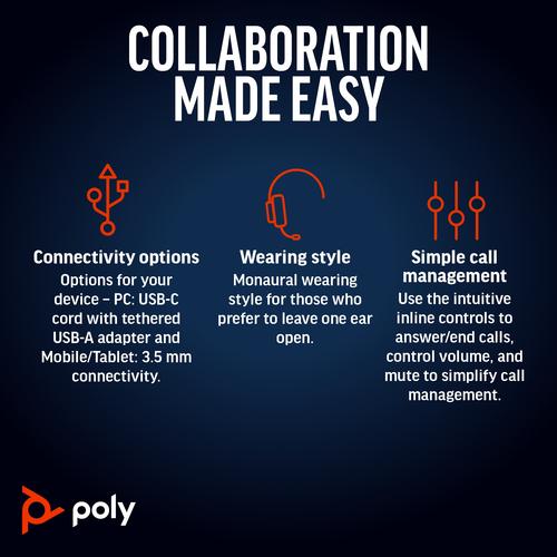 Produktbild Poly BW 5210 USB-C HS +USB-C/A (Kabelgebunden, USB-C)