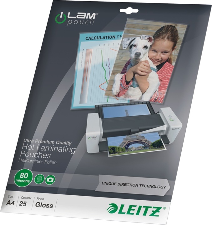 Productafbeelding Leitz Lamineerfilm (A4, 25 Stuk, 80 µm)