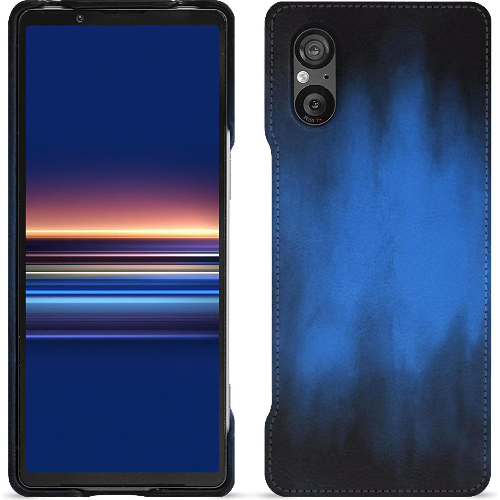 Noreve Lederschutzhülle (Sony Xperia 5 V), Smartphone Hülle, Blau