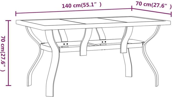 Produktbild vidaXL Gartentisch (140 x 70 x 70 cm)
