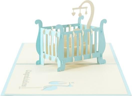 Actual product image MU Classic 3D Pop-Up Baby greeting card - Boy (1 pcs.)