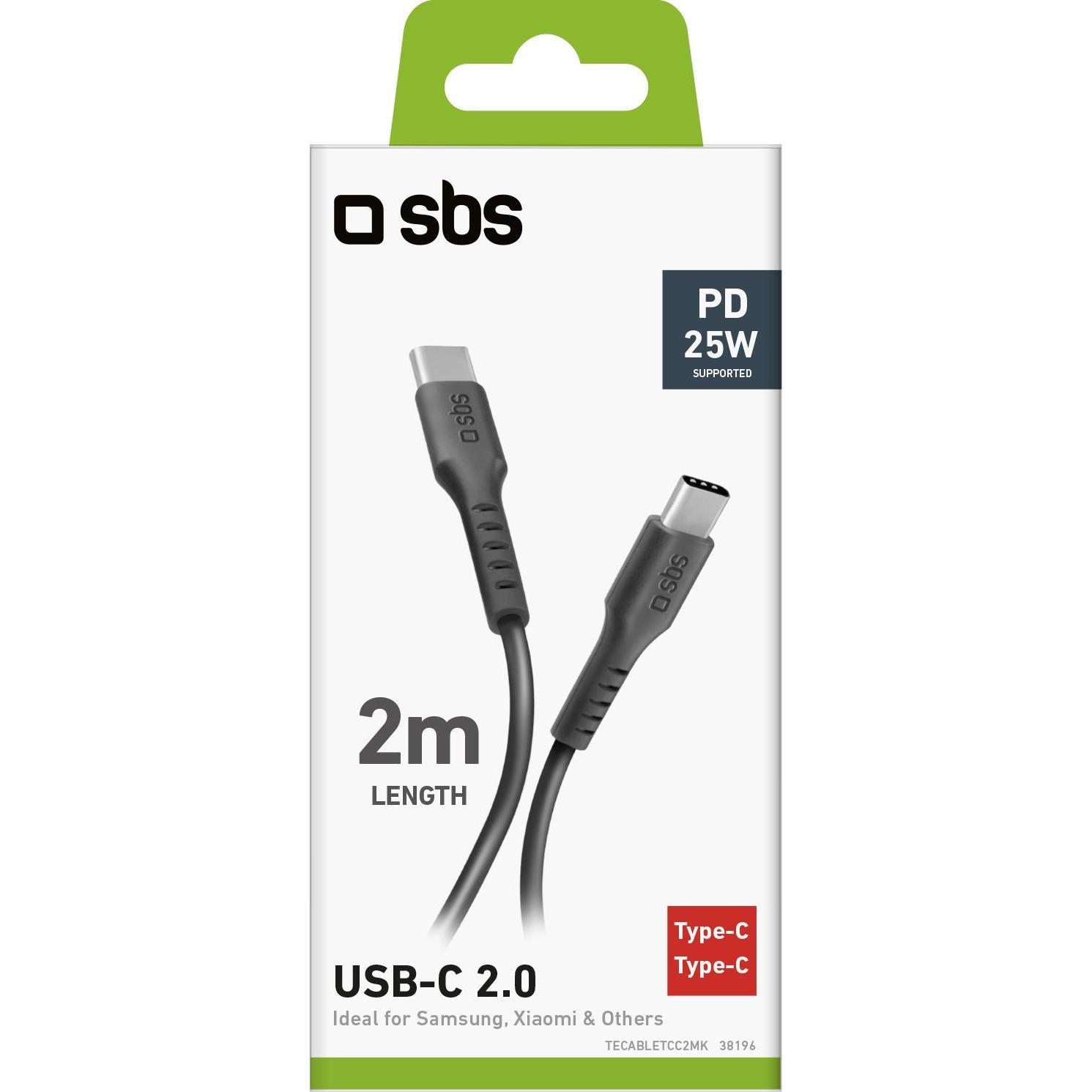 Thumbnail - SBS Daten- und Ladekabel USB-C auf USB-C (2 m), USB Kabel