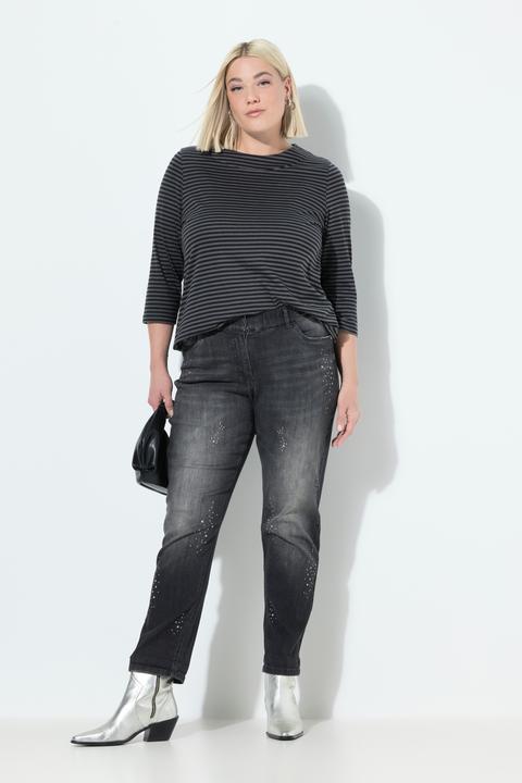 Actual product image Ulla Popken Rivet Detail Stretch Fit Boyfriend Jeans (46)
