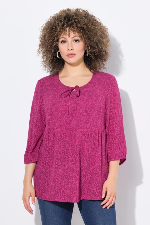 Produktbild Ulla Popken Smokbluse, Punkte, A-Linie, Rundhals, 3/4-Arm (58)