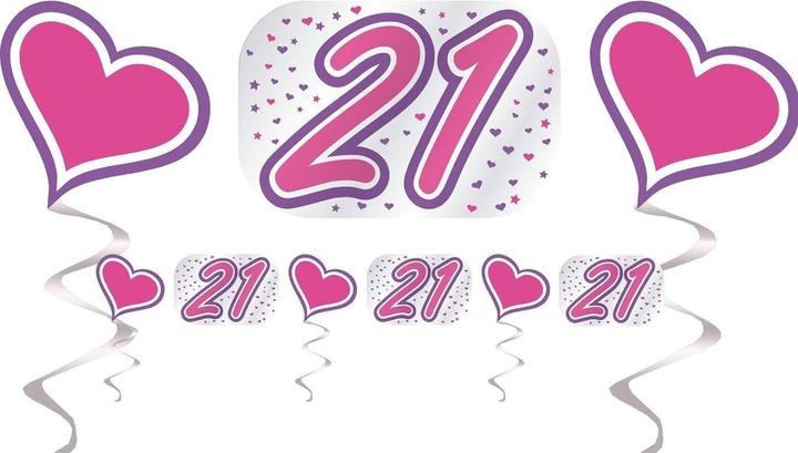 GIF di compleanno con rose rosa per 21 anni - Scarica da