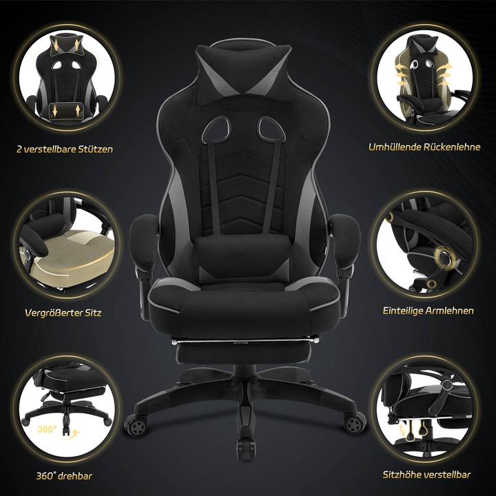 Immagine prodotto Woltu Sedia da gioco, Grigio, Tessuto