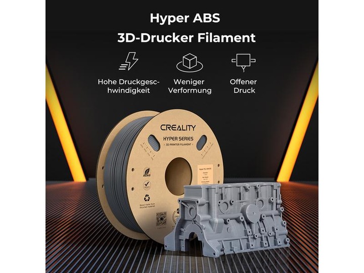 Actual product image Creality Hyper (ABS, 1.75 mm, 1000 g, Grey)