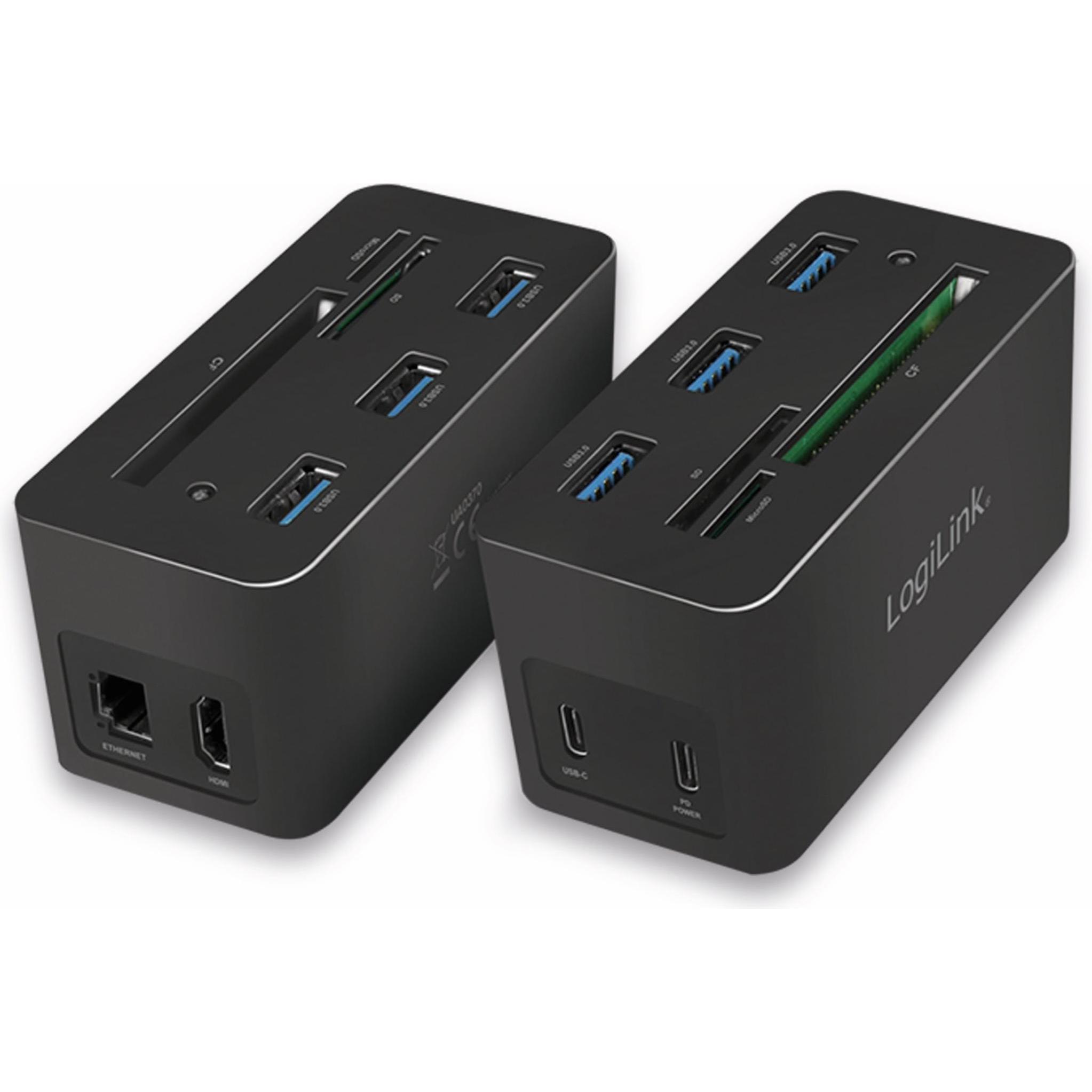 Thumbnail - LogiLink UA0370 (USB-C, 3 Ports), Dockingstation + USB Hub, Schwarz