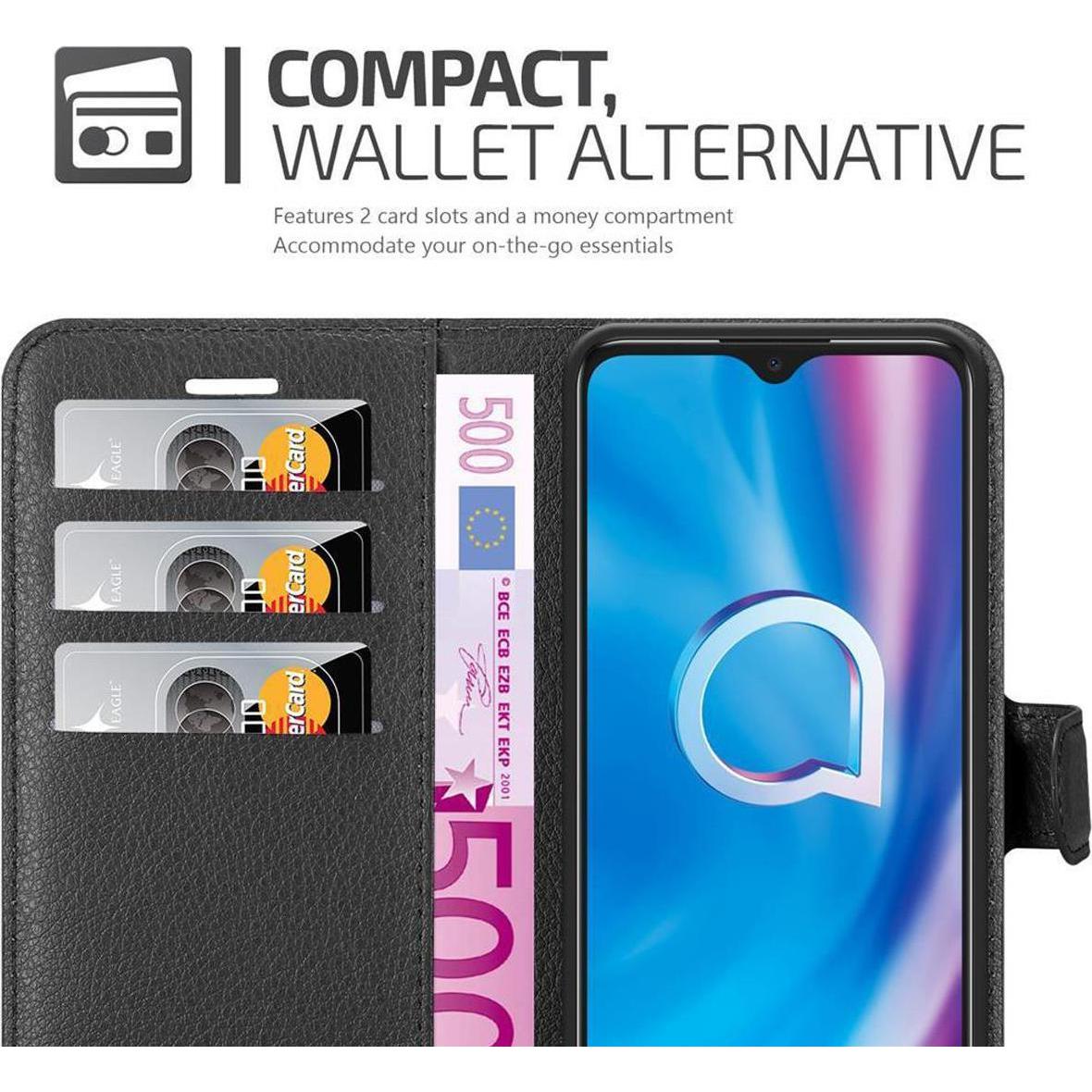 Thumbnail - Cadorabo Book mit Standfunktion Cover (Alcatel 1S (2020)), Smartphone Hülle, Schwarz