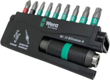Produktbild Wera bitsaet 10 dele - TX10,TX15,3xTX20,TX25,TX30,PH2,PZ2 & 1 holder - 8757-9/BTZ
