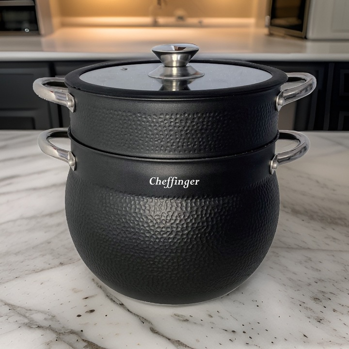Produktbild JTI Couscous-Pfanne mit Dampfgarer (24 cm, Tajine Topf, Edelstahl)