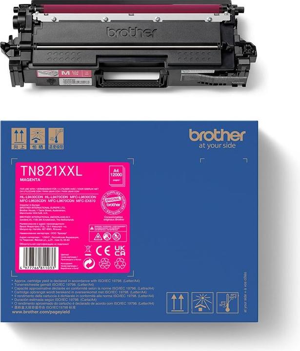 Label énergétique Brother TN-821XXLM Cartouche de toner à très haut rendement pour impressions EC (M)