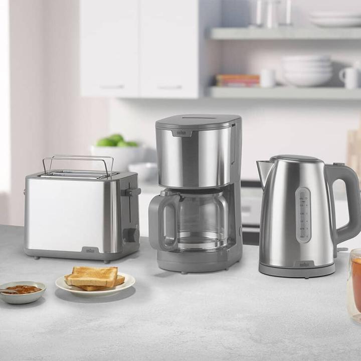 Actual product image Braun Toaster PurShine HT 1510 GY (edelstahl/grau, 900 Watt, f?r 2 Scheiben Toast)