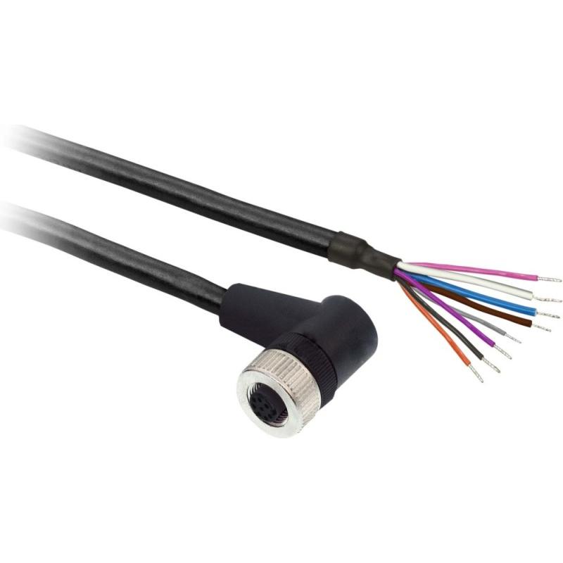 Schneider Electric Verbindungskabel, PUR, Buchse M12 8P XZCP53P12L2, Elektronikkabel + Stecker, Grau