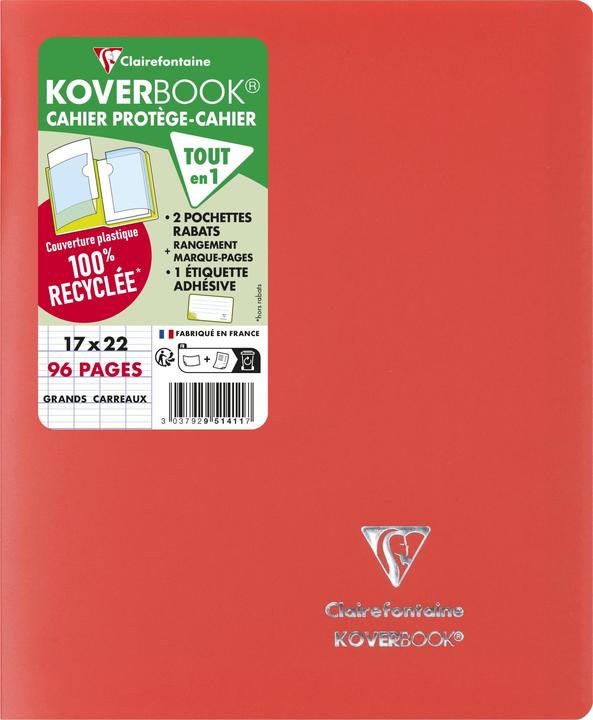Actual product image Clairefontaine KOVER BOOK booklet 17x22 seyes (A5+, Special ruling, Hardcover)