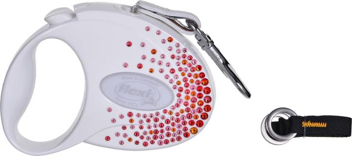 Productafbeelding Flexi Glam Splash Oriënt met Swarovski-kristallen S - Intrekbare hondenriem - 3 m - Wit (S, Hond, Loop)