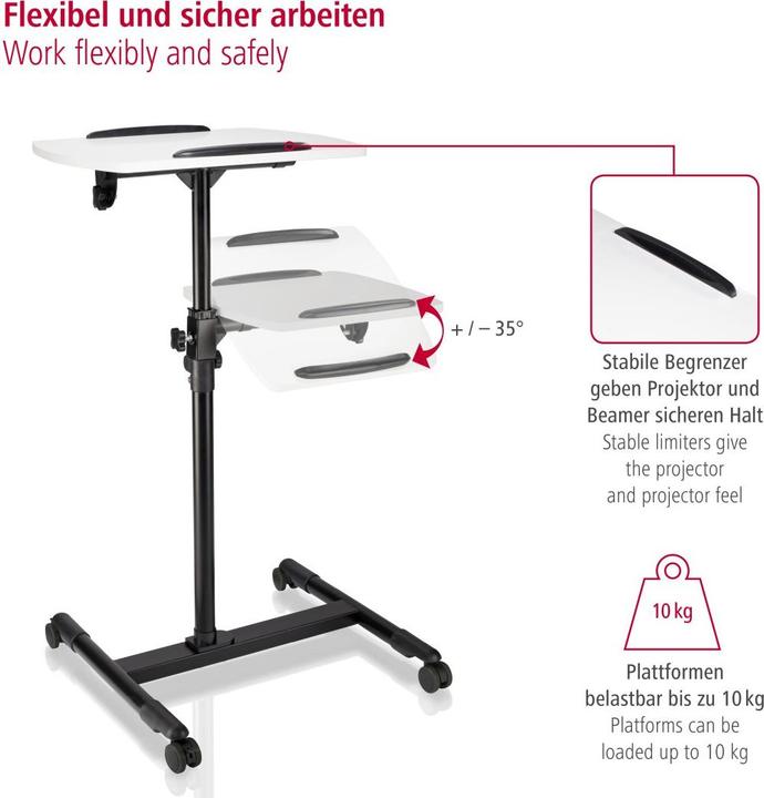 Produktbild Hama Beamertisch mit 2 Ebenen (Boden)