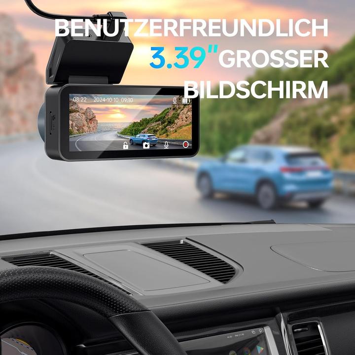 Produktbild Yonvim Dashcam Auto für Vorne und Hinten (Eingebautes Display, 2.5K)