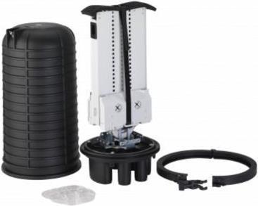Image du produit Wirewin Manchon à capot IP68 extérieur, nombre max. de fibres 432, hauteur 525mm, 1x ovale, 6x rond FTTx
