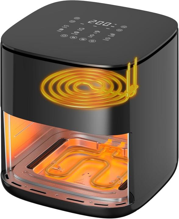 Terraillon Ölfreie Fritteuse mit Dual-Heating-Technologie und 8 Automatikprogrammen
