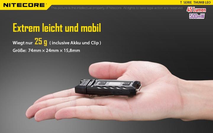 Actual product image Nitecore Thumb UV (7.40 cm, 45 lm)