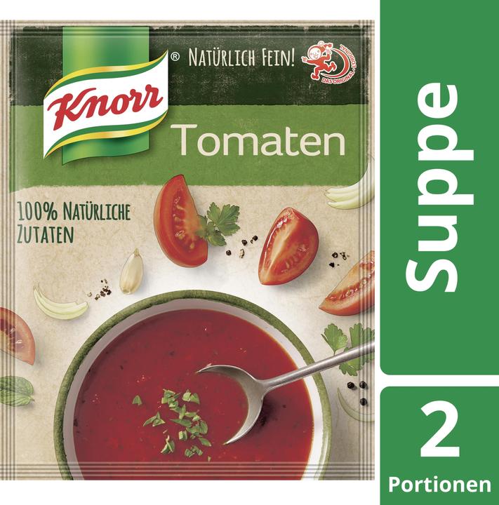 Produktbild Knorr 100% Natürlich Tomatensuppe Beutel Suppe mit Tomatenstücken, Petersilie und Oregano