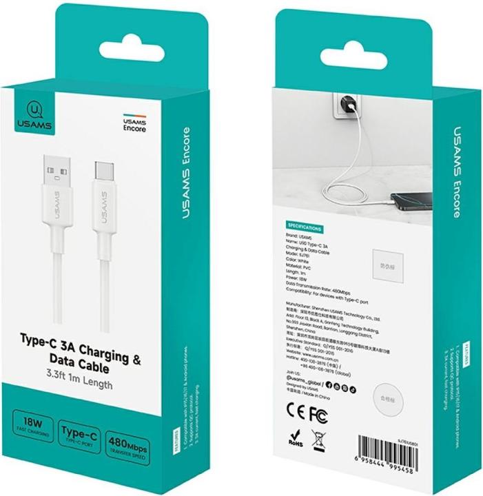 Image du produit Usams USB A – USB C (1 m, USB 2.0, 18 W)