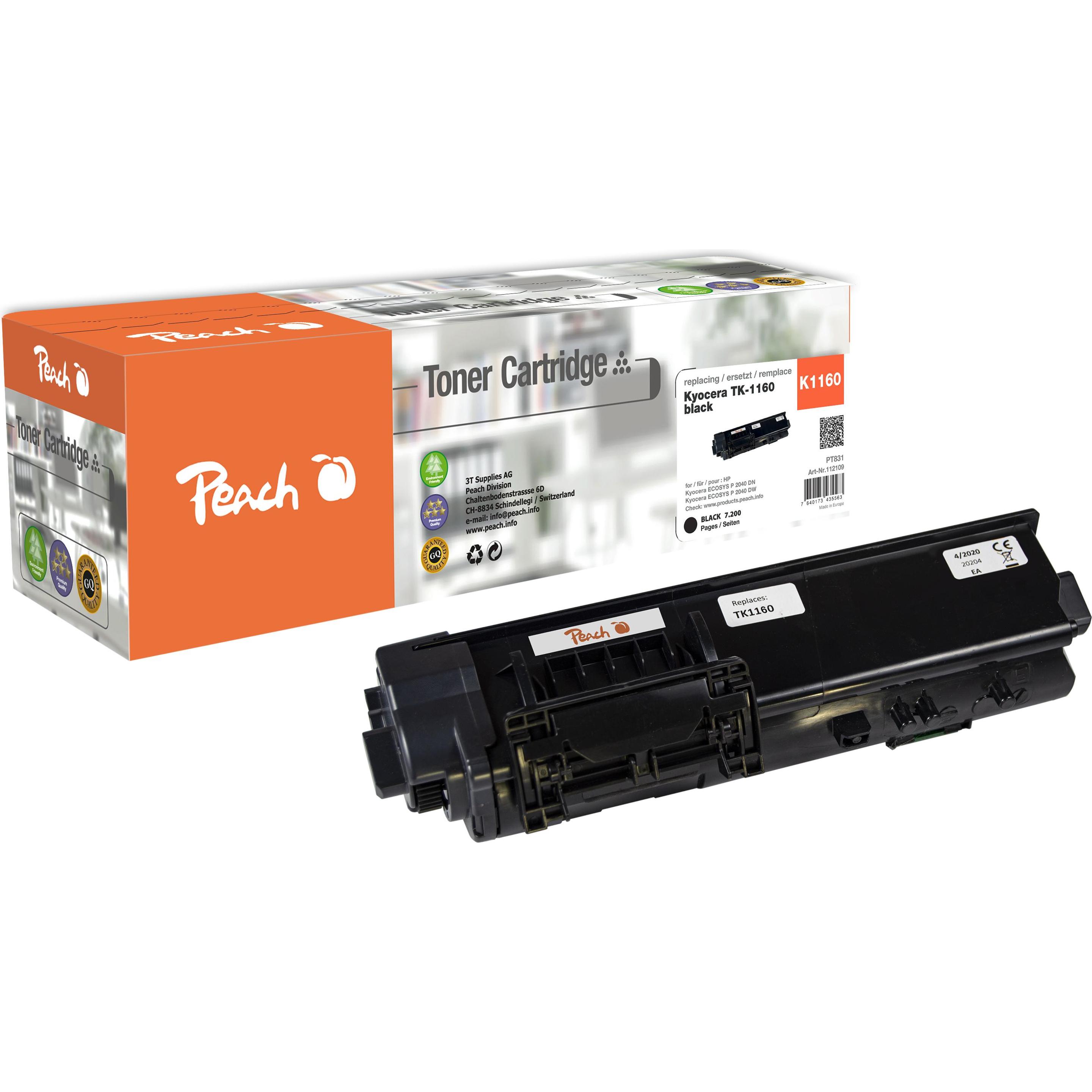 Peach, Toner, Tonermodul schwarz ersetzt Kyocera TK-1160