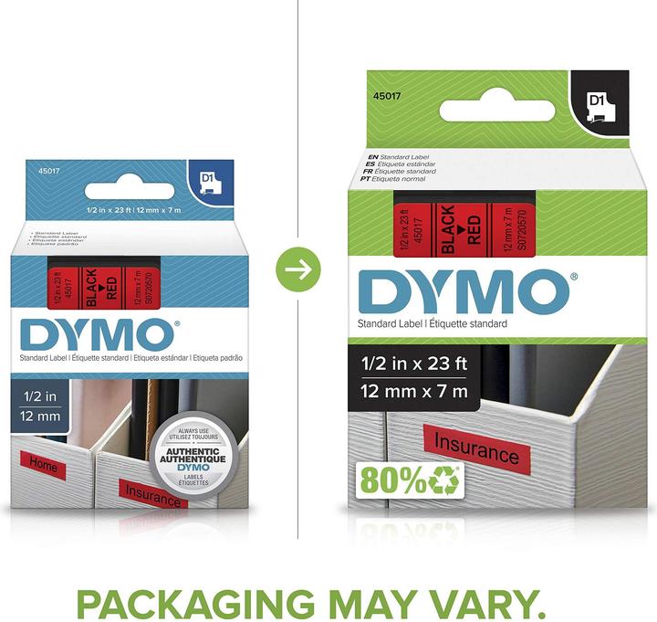 Produktbild Dymo S0720570 (1.20 cm, Rot, Schwarz)