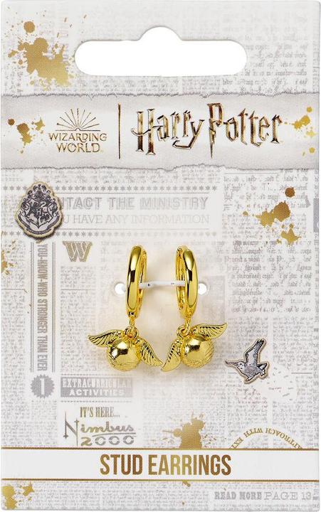 Image du produit Carat Harry Potter Golden Schnatz boucles d'oreilles Huggy dorées, taille unique, zinc, pas de pierre (Zinc)
