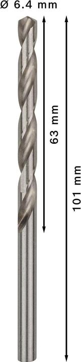 Immagine prodotto Bosch Professional Zubehör Trapano PRO Metal HSS-G, 6,4 x 63 x 101 mm (6,4 mm)