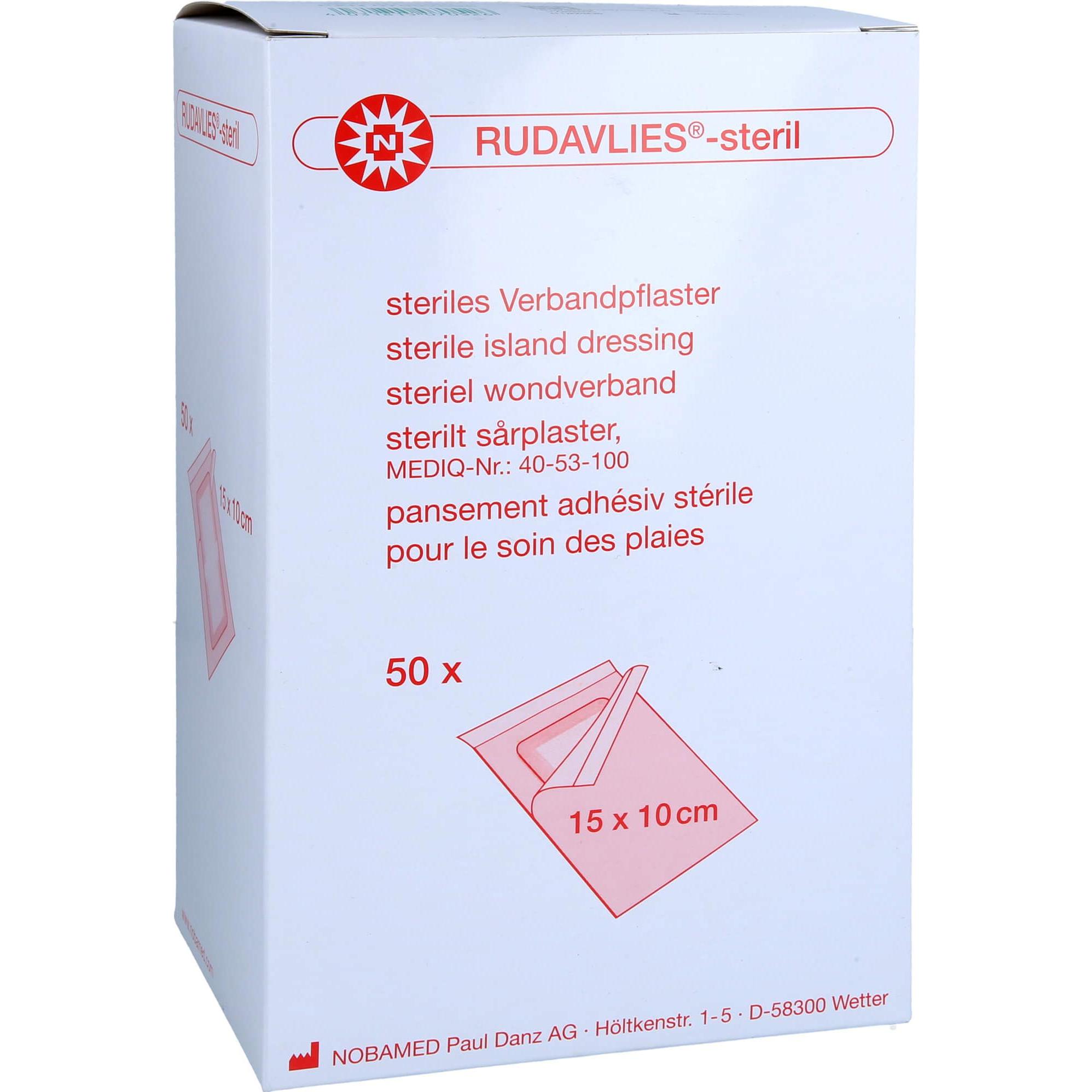 Nobamed, Pflaster, RUDAVLIES STER 15CMX10CM V (50 x)