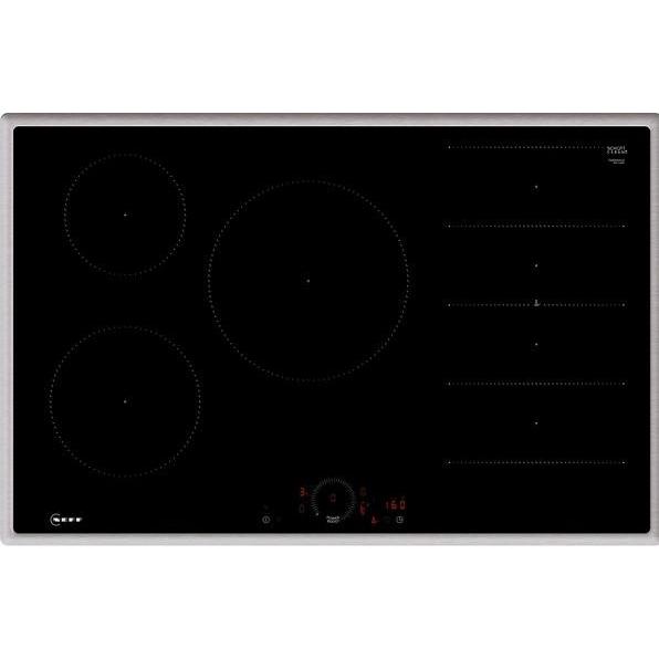 Neff N 70, Induktionskochfeld, 80 cm, Schwarz, Mit Rahmen aufliegend, T68SHV4L0, Kochfeld, Schwarz