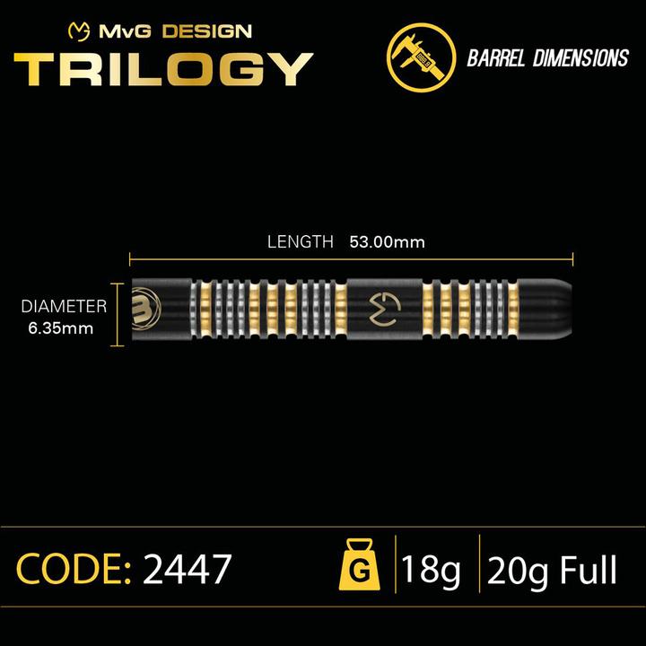 Image du produit Winmau Fléchettes souples MvG Trilogy (20 g)