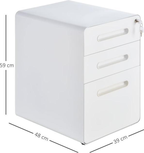 Immagine prodotto Swisshandel24 Piedistallo mobile, schedario, piedistallo per ufficio con 3 cassetti, mobile per ufficio (39 x 48 x 59 cm)