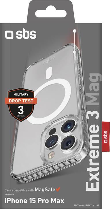 Produktbild SBS Extreme 3 Mag Cover iPhone 15 Pro Max transp. (Apple iPhone 15 Pro Max)