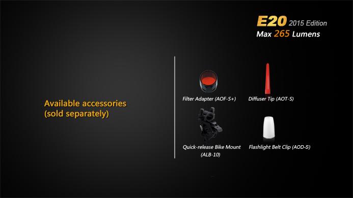 Actual product image Fenix E20 (16 cm, 250 lm)
