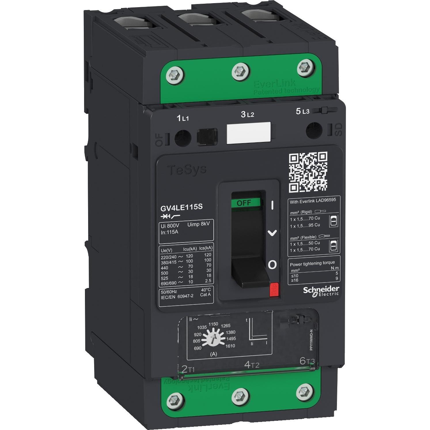 Thumbnail - Schneider Electric, Schutzschalter, GV4LE Mag 50A 100kA Elink