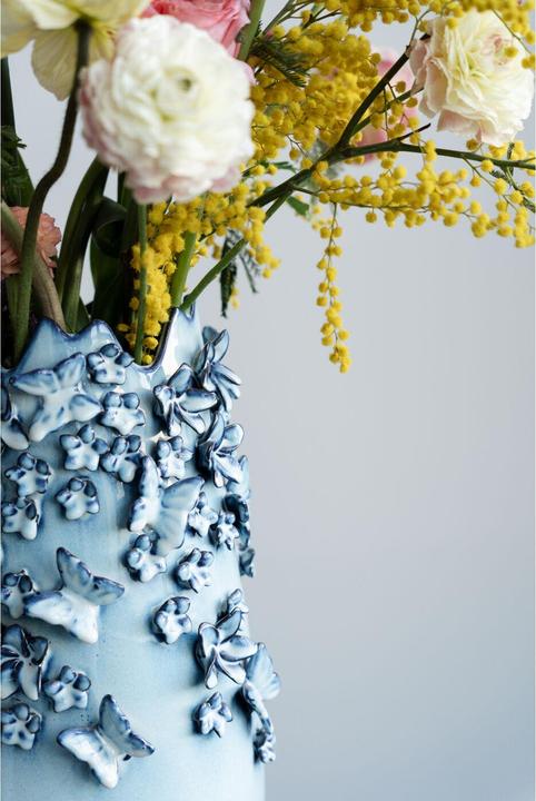 Produktbild Kare Design Vase Butterflies Lightblue 50cm (1 x, 28 x 28 x 50 cm)