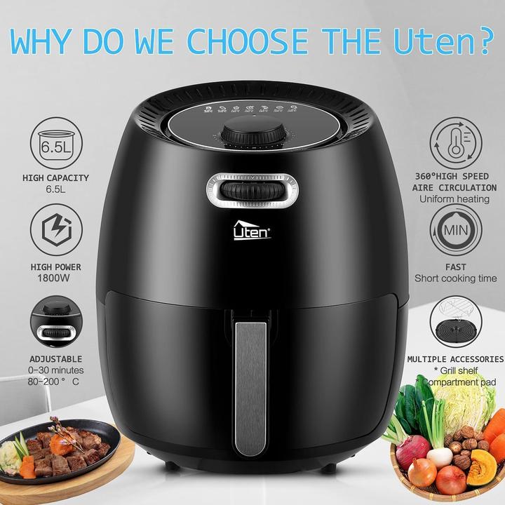 Actual product image Uten 6.5L Airfryer, Analogue